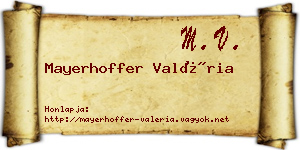 Mayerhoffer Valéria névjegykártya